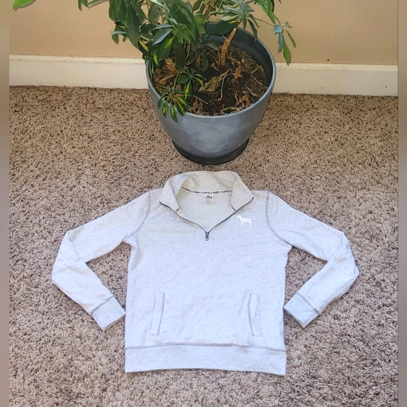 PINK Victoria's Secret Tops - Victoria's Secret Pink Quarter Zip Pullover Women's Sz XS